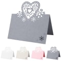 Miniatyrbillede 1 af 7: 50 stk Bordnavn Sted Kærlighed Hjerte Bryllupsfest perleskinnende kort Pink 50 PCS