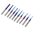Miniatyrbild 4 av 6: 10st Nano Blå Beläggning Pinnfräs CNC Router Bits 1/8in Skaft Volframstål Spiral Router Bits för PCB Kolfiber Hårdträ 1.5‑3.175mm/0.06‑0.13in