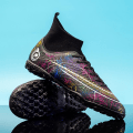 Miniatyrbillede 3 af 5: Herre-fodboldsko Skridsikre fodboldsko Klamper græsfodboldsneakers Yj068 Black 39