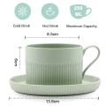 Miniatyrbilde 2 av 5: 250 ml keramisk kaffekopp med fat, ensfarget tekopp og green