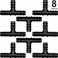 Miniatyrbillede 1 af 5: Rørforbindelser til 16 mm vandingssystem T-stykke, sort, 8 stk.
