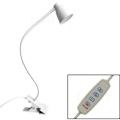 Miniatyrbilde 2 av 5: 5cm, Hvit Øyebeskyttelse Soverom LED Klemme, Mini USB Bordlampe, 360 Graders Justerbar Leselampe for Lesing
