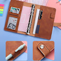 Miniatyrbild 2 av 5: A6 Pärm Budget Pu Läder Planner Fickor Kontantkuvert Organizer System med genomskinlig dragkedja Expense Sheets Notebook