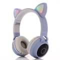 Pikkukuva 1 / 4: Langattomat Bluetooth-kuulokkeet lapsille, Cat Ear Bluetooth -langattomat/langalliset kuulokkeet, LED Light Up langattomat lasten kuulokkeet light blue