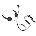 Miniatyrbillede 1 af 7: USB Telefon Headset Støjreduktion Justerbar Binaural Computer Hovedtelefon med Mikrofon til Kontor Call Center