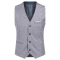 Pikkukuva 3 / 4: Miesten vapaa-ajan puku, 3-osainen puku, bleiserihousut, liivi, 9 väriä Z Grey 2XL