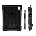 Miniatyrbillede 1 af 7: Tablet Cover Silikone Hård PC Præcise Udskæringer Justerbar Rem 360 Graders Støtteben Cover til IOS Tablet 10. Gen 2022 Sort