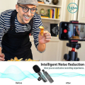 Miniatyrbilde 2 av 2: HHL Trådløs Mikrofon For Iphone Ipad, Trådløs Lavalier Mikrofon Med Støyreduksjon Automatisk Synkroniseringsfunksjon