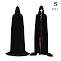 Miniatyrbillede 2 af 4: Middelalder Vampyr Fløjl Hættekappe Lang Robe Kappe Halloween Kostume _sc Red S