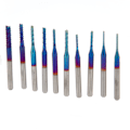 Miniatyrbild 5 av 6: 10st Nano Blå Beläggning Pinnfräs CNC Router Bits 1/8in Skaft Volframstål Spiral Router Bits för PCB Kolfiber Hårdträ 1.5‑3.175mm/0.06‑0.13in