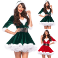 Miniatyrbild 2 av 4: Dam Jul A-Line Klänning Hatt Jultomten Cosplay Fancy Dress green S