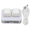 Miniatyrbilde 1 av 7: USB 2-knapps Mini Tastatur med Tilpassbar RGB LED Bakgrunnsbelysning, Makroprogrammering for Windows, OS X og Linux (Hvit)