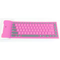 Miniatyrbild 4 av 7: Vikbart Bärbart Silent Click Silent-Silikon Vattentätt Roller Shutter Tangentbord Slankt Uppladdningsbart Liten-rosa