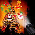 Miniatyrbilde 3 av 5: Highlight 12-Korts Projeksjonslampe, LED Snøfnugg Lampe, Mini Fargerik Juledekorasjon Plenlampe (US Standard)