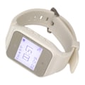 Miniatyrbillede 6 af 6: Ur Pager LCD Kalender Display Én Knap Alarm Vibration Trådløst Kaldesystem til Catering Fabrikker EU Stik Hvid