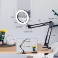 Miniatyrbillede 2 af 7: Forstørrelsesglas med lampe, 8x pandelampe med beslag, 3 lysfarver, 10 trinløse dæmpbare skrivebordsforstørrelser Hvid