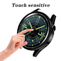 Miniatyrbillede 7 af 7: Smartwatch Full Cover Case med hærdet glasfilm Smartwatch skærmbeskyttelsesetui til GT3 42mm Sort