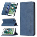 Miniatyrbillede 2 af 5: Kompatibel iPhone SE 2020/8/7 Etui Pengepung Magnetlukning Foldbar Beskyttende Cover - Blå null ingen