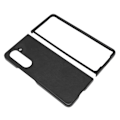 Miniatyrbillede 5 af 7: Foldeskærm Telefon Cover Syntetisk Læder Beskyttende Foldetelefon Cover til Samsung Galaxy Z Fold 5 To Farvet Lychee Mønster Sort