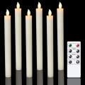 Miniatyrbilde 1 av 5: 6-pak batteri-drevne LED-lys med fjernkontroll og timer, ekte voks flimrende varmt hvitt lys for vinduer, juledekor, hjem, bryllup, elfenben