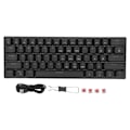 Miniatyrbild 1 av 7: Mekaniskt Gamingtangentbord 61 Röda Brytare Tangenter Tangentbord Portabelt LED-bakgrundsbelyst Mini-tangentbord för Windows PC Laptop