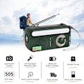 Miniatyrbild 3 av 7: Bärbar Solcellsdriven Vevradio AM FM WB Multiband Dynamoradio med 2000 mAh Powerbank SOS Alarmfunktion för Camping Resor Nödsituationer