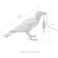 Miniatyrbilde 5 av 5: Fuglelampe Resin Crow Led-lys Soverom Vegglampe Bord Stue Kunstdekorasjon (hvit#1)
