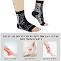 Miniatyrbild 3 av 6: 3 par Neuropathy strumpor, lindrande strumpor för neuropatiska smärtor, kompressionsstrumpor för tendinit, plantar fasciit, neuropati - Black - Black - L XL
