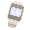 Miniatyrbillede 5 af 6: Ur Pager LCD Kalender Display Én Knap Alarm Vibration Trådløst Kaldesystem til Catering Fabrikker EU Stik Hvid