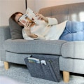 Miniatyrbillede 4 af 5: Pleddpose Pleddopbevaringstaske Pleddpose hængende taske ved seng Sofa sengkant s