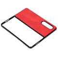 Miniatyrbild 4 av 7: Smartphonefodral i läder Stöttåligt Telefonskyddsfodral för Samsung Galaxy Z Fold 3 Röd