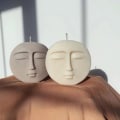 Miniatyrbillede 1 af 6: Enkelt ansigtsdesign Rosty Face Candle Form