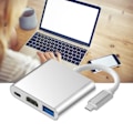 Pikkukuva 4 / 6: Type C - USB-keskitin, monitoiminen 3 in 1, 5 Gbps nopea, kannettava Type C -telakointiasema kotiin ja toimistoon, hopea