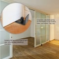 Miniatyrbild 2 av 5: Ladugårdsdörr Golvstyrning, Justerbar Kolstål Bottenrulle Golvrulleguide för Träskjutdörr Vägg/Dörr Svart