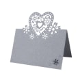 Pikkukuva 2 / 7: Pöytäkort Nimi Paikka Rakkaus Sydämet Hääjuhla Helmiäinen Kortti Silver Grey 1 PC