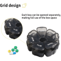Miniatyrbilde 4 av 5: Ukesvis 7-dagers pille-organizer, rese-pilleboks, etui Black