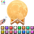 Miniatyrbillede 3 af 5: 1 stk (15 cm) 3D månelampe, LED-natlys dekorativ lampe 16