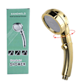 Miniatyrbild 1 av 5: Badrum Premium duschhuvud Justerbar One-Click Water Stop Switch Multifunktion Superladdning Golden