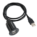 Pikkukuva 2 / 7: Kaksi USB 2.0 uros - USB 2.0 naaras vedenpitävä Plug and Play -autoteline upotettava kaapeli USB-kojelaudan paneelikiinnityskaapeli autoon