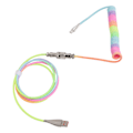 Miniatyrbilde 3 av 7: Gaming Tastatur Kabel Gradient Farge RGB Lysende Custom Mekanisk Tastatur Uttrekkbar USB C Spiral Fjær Kabel Type 1