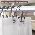 Miniatyrbillede 4 af 5: Bruseforhængskroge Rustfaste bruseforhængsringe Metal dobbeltskydere Brusekroge til badeværelset Bruseforhængsstænger Gardiner, sæt med 12 stk.