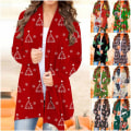 Miniatyrbild 1 av 7: Jul Digital Print Fritids Cardigan Jacka Dam topp red XL