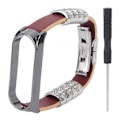 Pikkukuva 1 / 6: Retro Nahkainen Ranneke Xiaomi Mi Band 5/6 NFC:lle, Muodikas Retro Nahkainen Kellonranneke Ruskea Musta