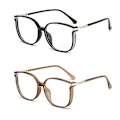 Pikkukuva 2 / 10: Naisten sinisen valon estolukulaseja Bling ylisuuret kehykset Presbyopia-lasit Black Strength 4.0
