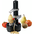 Miniatyrbillede 1 af 5: Frugt- og grøntsagsskræller - Rustfrit stål - Elektrisk skræller - Æbleskræller - Kartoffelskærer - Automatisk skræller (Sort)