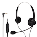 Miniatyrbillede 1 af 7: 2,5 mm Telefon Headset Binaural Støjreducerende Call Center Hovedtelefon med Mikrofon Mute til Erhvervskunde Service
