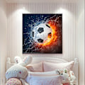 Miniatyrbillede 3 af 7: Fodbold DIY Fuld Rund 5D Diamantmaleri 50X50CM 50X50CM