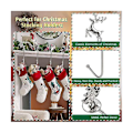 Miniatyrbillede 4 af 5: Kroge Julestrømpekrog Julepynt Træ Pejsekrog Ornament Julekrog