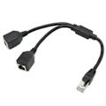Miniatyrbillede 3 af 7: RJ45 Ethernet Adapter Kabel Forlænger 1 til 2 Port Fremragende Forbindelse Transmission Godt Signal Ethernet Socket Adapter