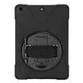 Miniatyrbillede 5 af 6: Tablet Case Silikone Hård PC Præcise Udskæringer Justerbar Rem Roterende Støttefod Case til IOS Tablet 9.7in 2017 2018 Sort